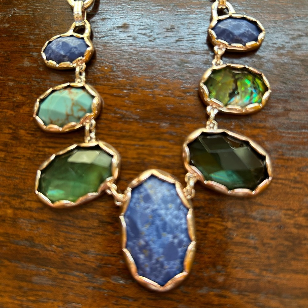 Anne Klein Blue and Green Necklaces & Bracelet Set 3 Items Silver Multicolored - Picture 2 of 8